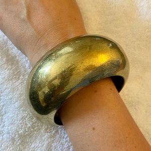 Domed Brass Bangle Statement Bracelet